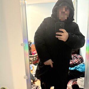 Lands' End Men's Black commuter coat.